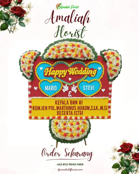 Papan Bunga Pernikahan Keduanan